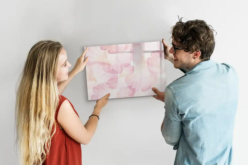 Tableau magnétique pour dessin motif pétales de fleurs aquarelle
