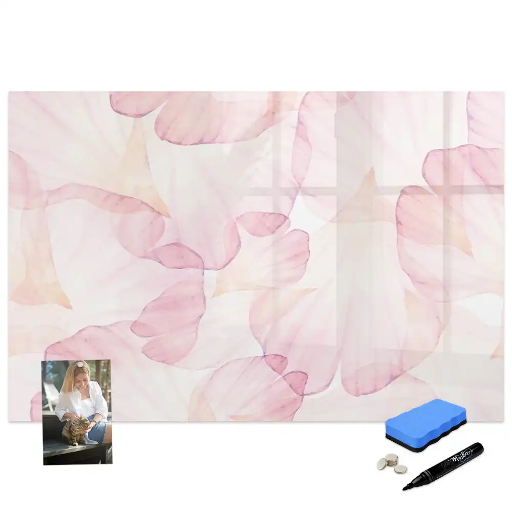 Tableau magnétique pour dessin motif pétales de fleurs aquarelle