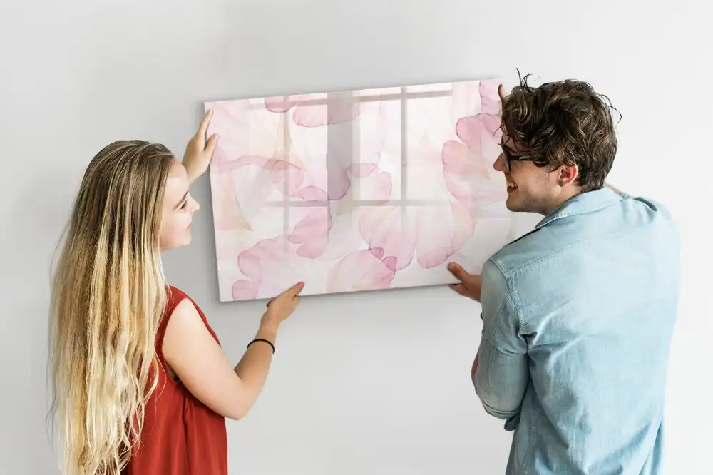 Tableau magnétique pour dessin motif pétales de fleurs aquarelle