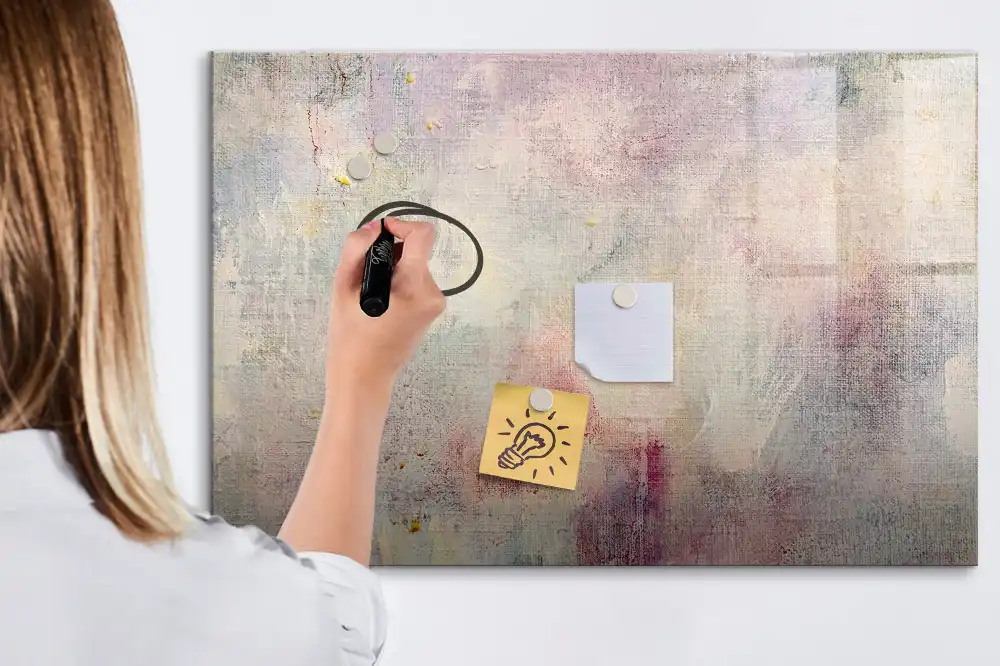 Tableau blanc magnétique effaçable à sec motif peinture abstraite
