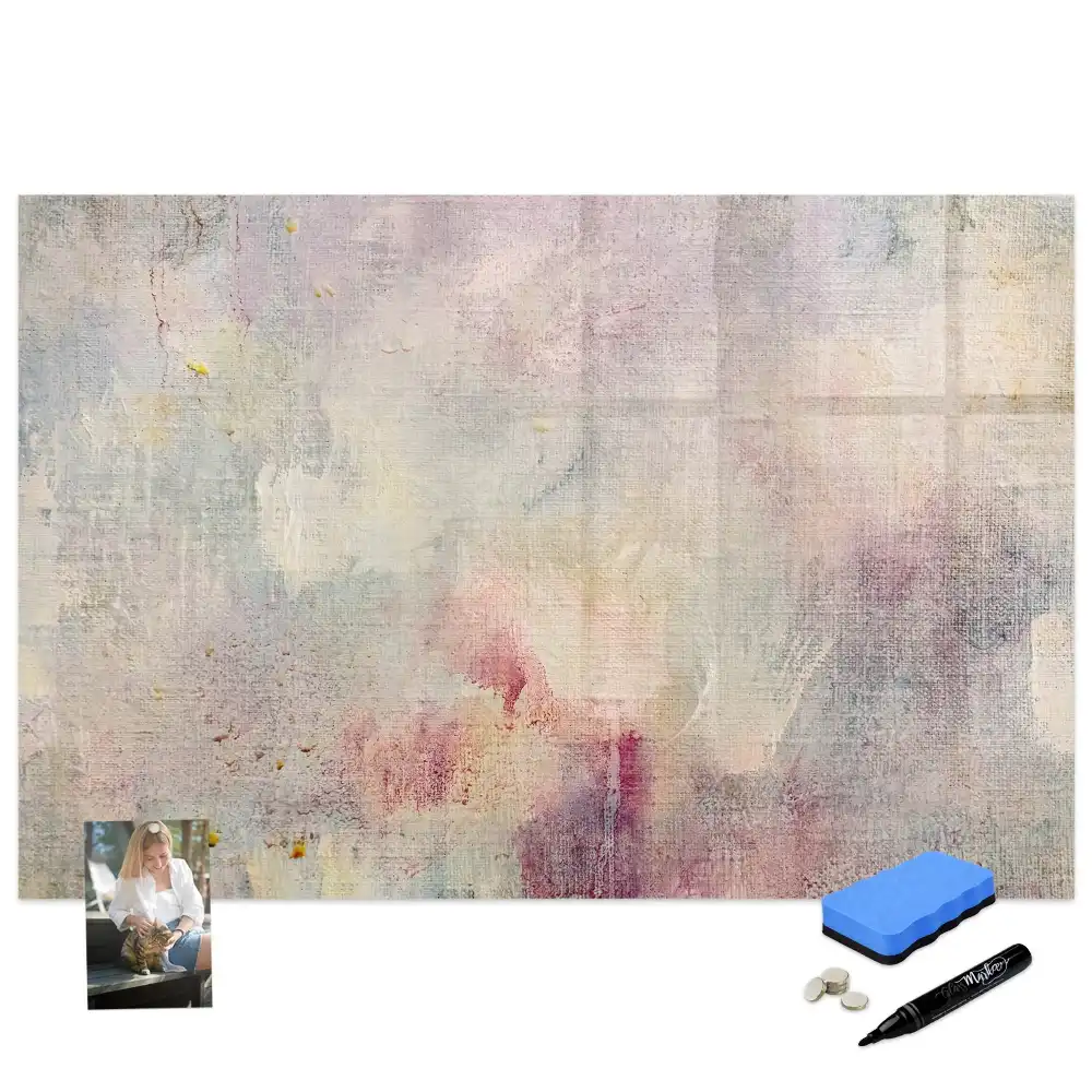 Tableau blanc magnétique effaçable à sec motif peinture abstraite