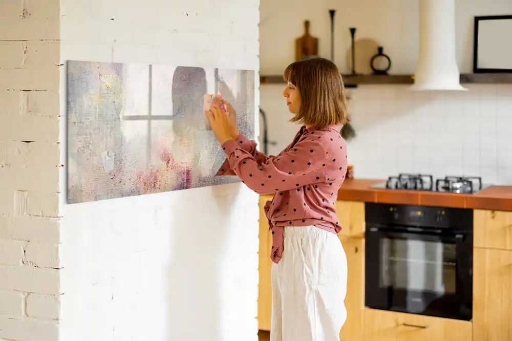 Tableau blanc magnétique effaçable à sec motif peinture abstraite