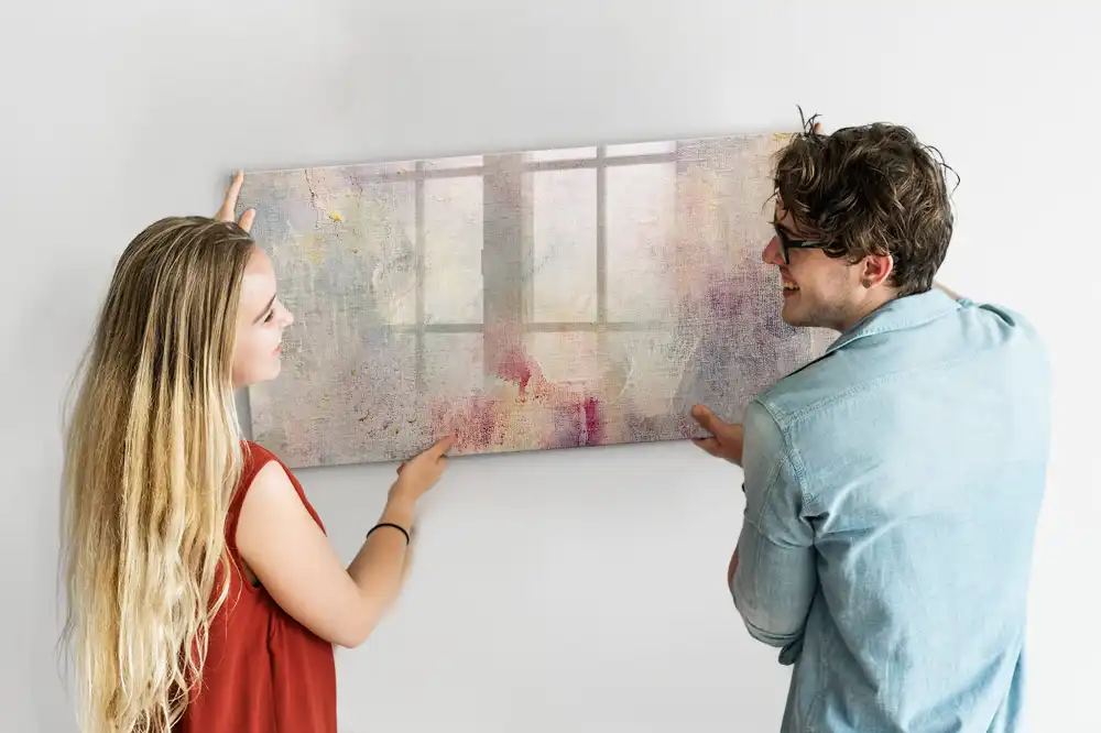 Tableau blanc magnétique effaçable à sec motif peinture abstraite