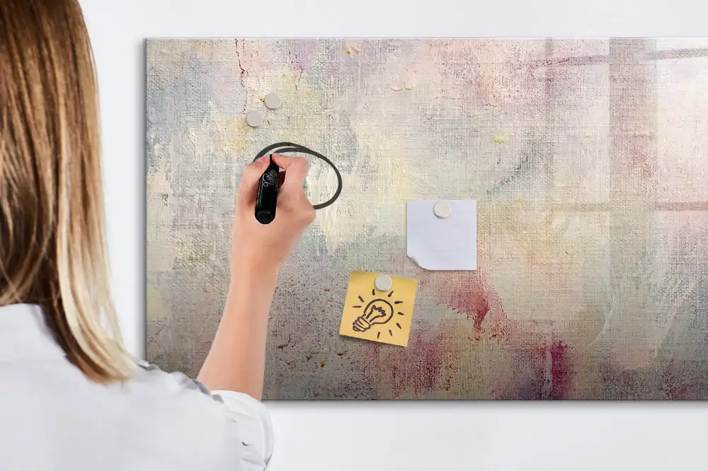 Tableau blanc magnétique effaçable à sec motif peinture abstraite