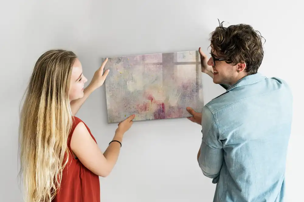 Tableau blanc magnétique effaçable à sec motif peinture abstraite