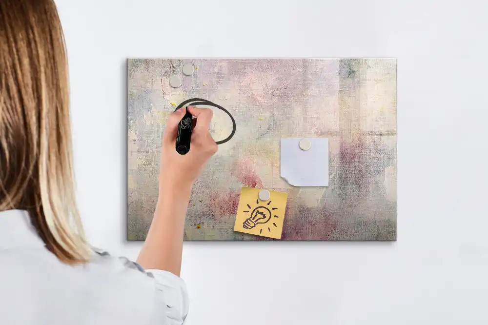 Tableau blanc magnétique effaçable à sec motif peinture abstraite