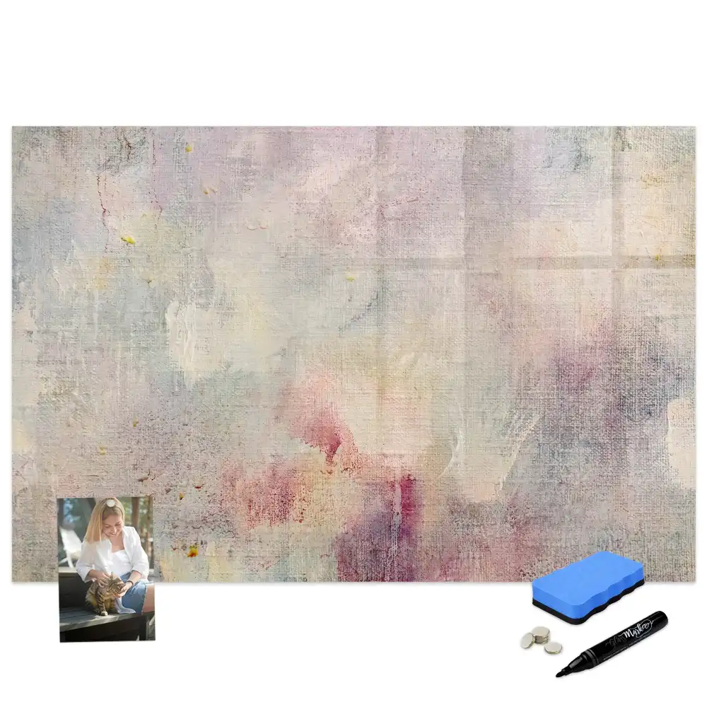 Tableau blanc magnétique effaçable à sec motif peinture abstraite