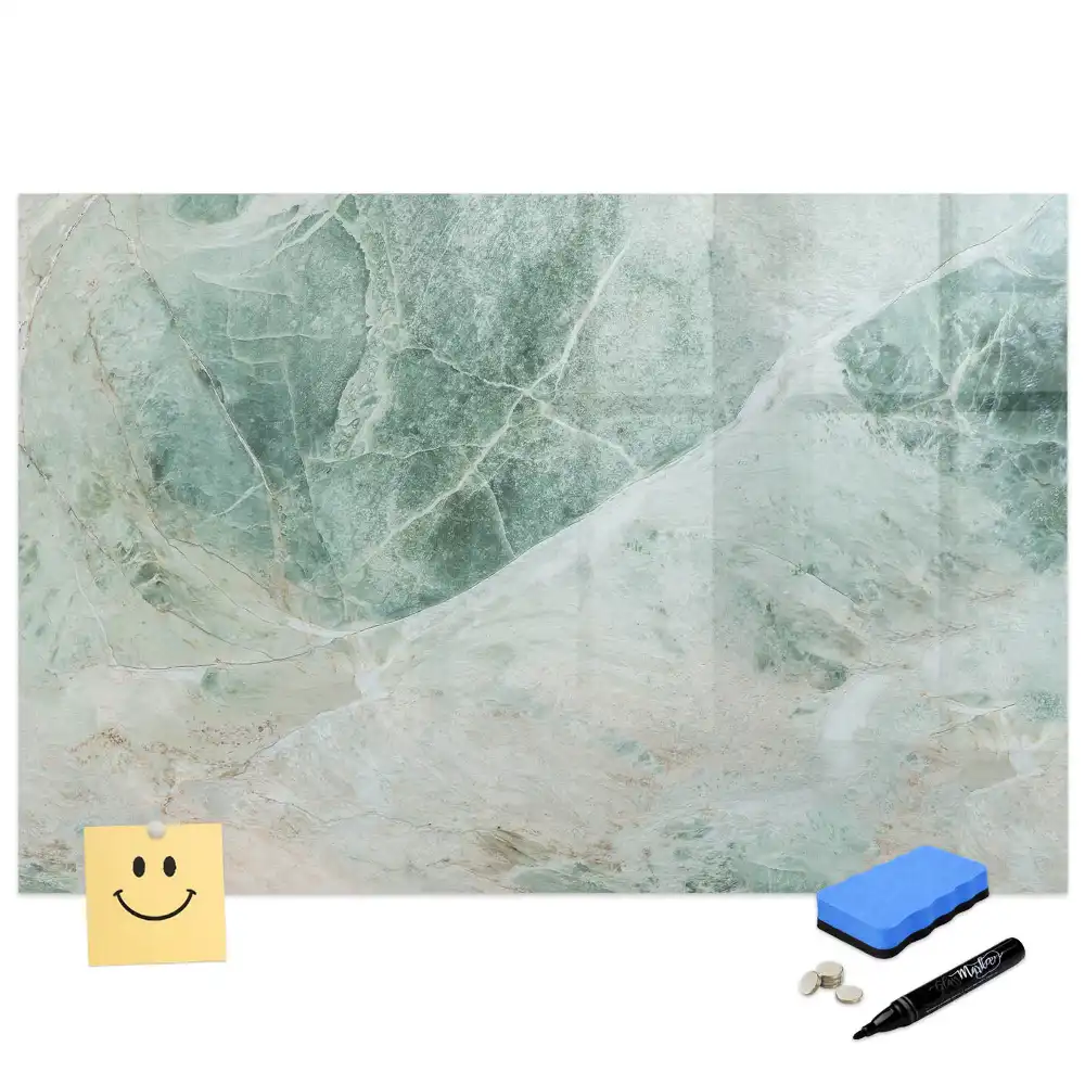 Tableau blanc magnétique effaçable à sec motif marbre élégant