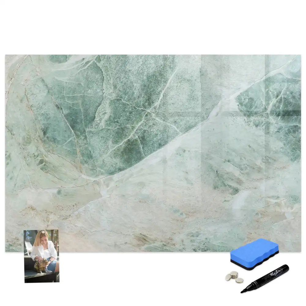 Tableau blanc magnétique effaçable à sec motif marbre élégant