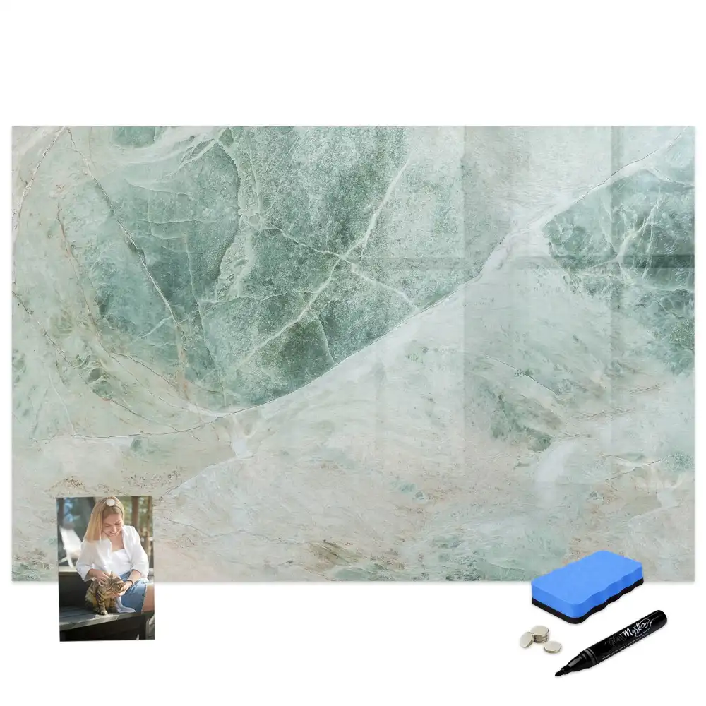 Tableau blanc magnétique effaçable à sec motif marbre élégant