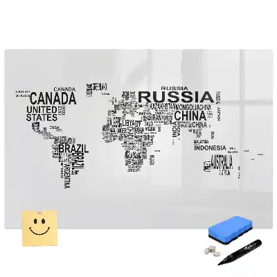 Tableau magnétique éducatif des continents avec lettres
