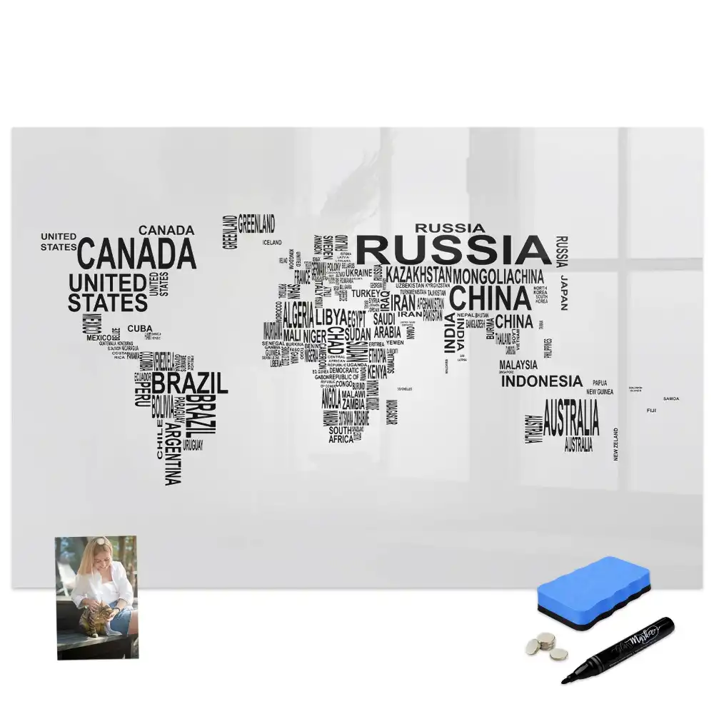 Tableau magnétique éducatif des continents avec lettres
