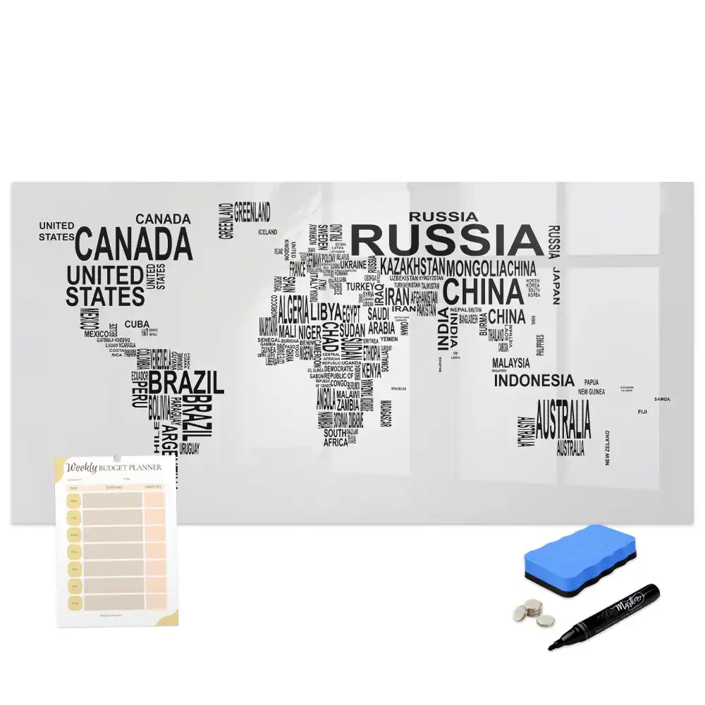 Tableau magnétique éducatif des continents avec lettres