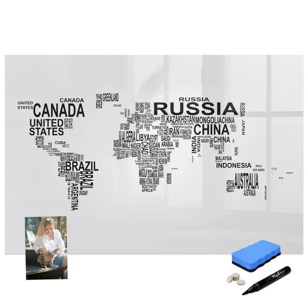 Tableau magnétique éducatif des continents avec lettres