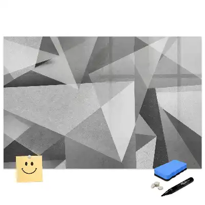 Tableau blanc magnétique effaçable à sec à motif d'abstraction tridimensionnelle