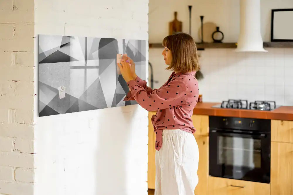 Tableau blanc magnétique effaçable à sec à motif d'abstraction tridimensionnelle