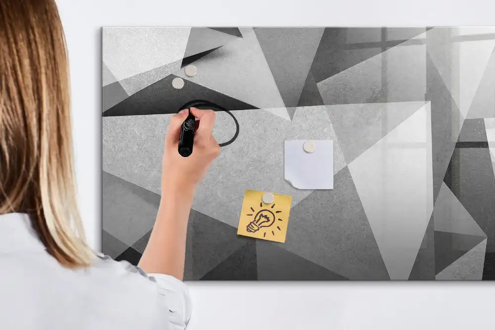 Tableau blanc magnétique effaçable à sec à motif d'abstraction tridimensionnelle