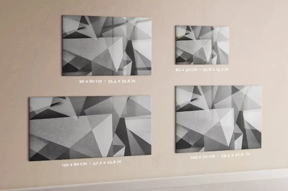 Tableau blanc magnétique effaçable à sec à motif d'abstraction tridimensionnelle