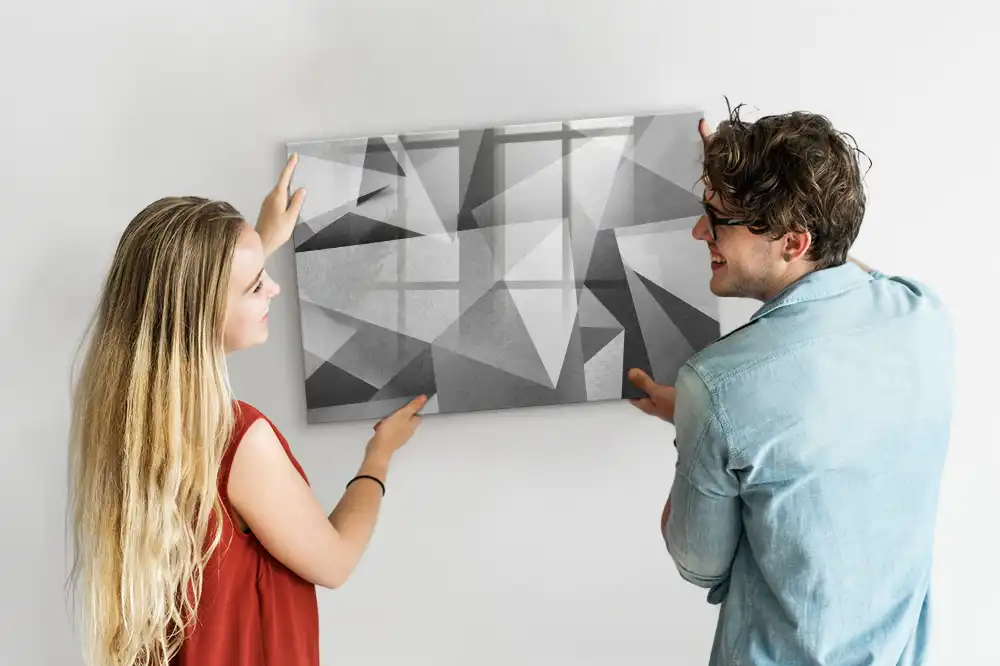 Tableau blanc magnétique effaçable à sec à motif d'abstraction tridimensionnelle
