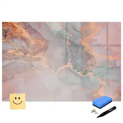 Tableau blanc magnétique effaçable à sec motif marbre décoratif