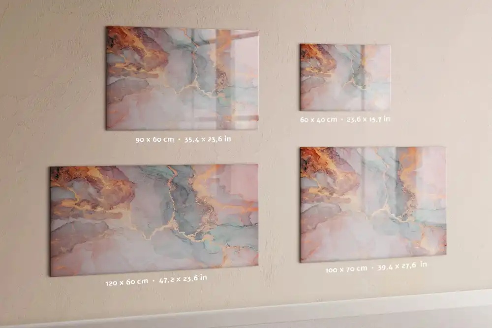 Tableau blanc magnétique effaçable à sec motif marbre décoratif