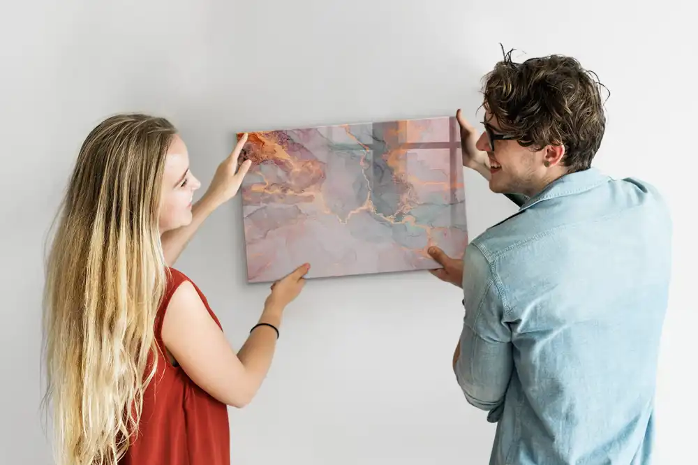 Tableau blanc magnétique effaçable à sec motif marbre décoratif