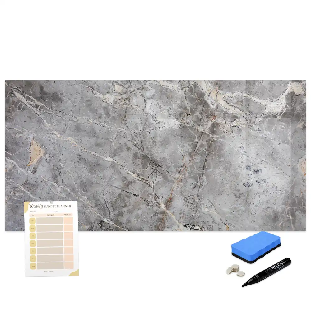 Tableau magnétique avec finition motif marbre pour écriture