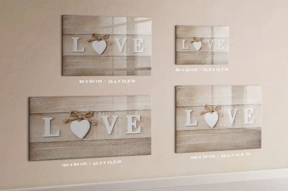 Tableau blanc magnétique effaçable à sec motif amour dans le cœur