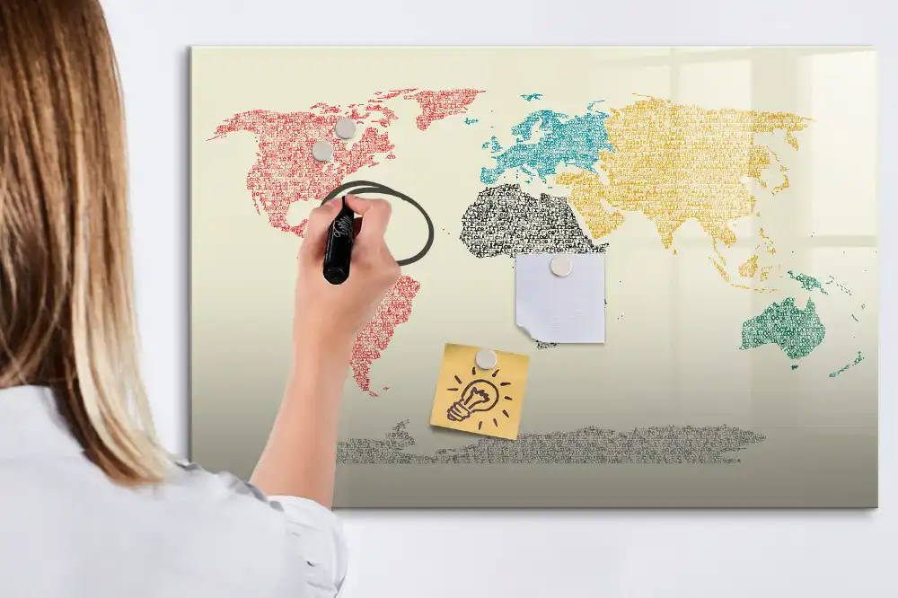 Tableau magnétique d'apprentissage pour tracer les lettres en forme de globe