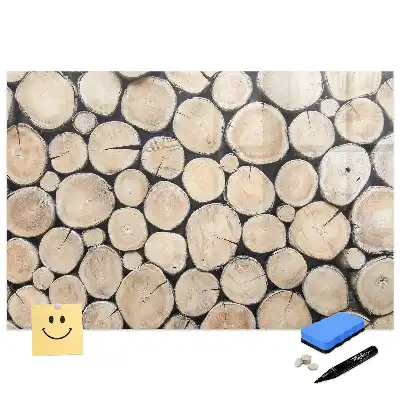 Tableau blanc magnétique effaçable à sec motif troncs d'arbres coupés