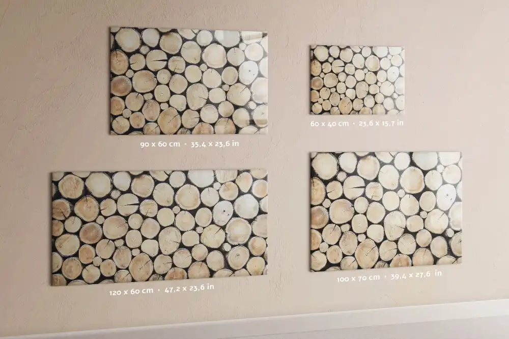 Tableau blanc magnétique effaçable à sec motif troncs d'arbres coupés