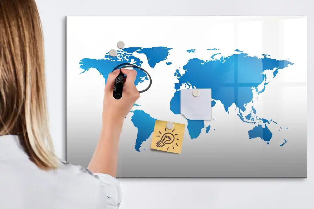 Tableau magnétique éducatif pour apprendre le contour des continents