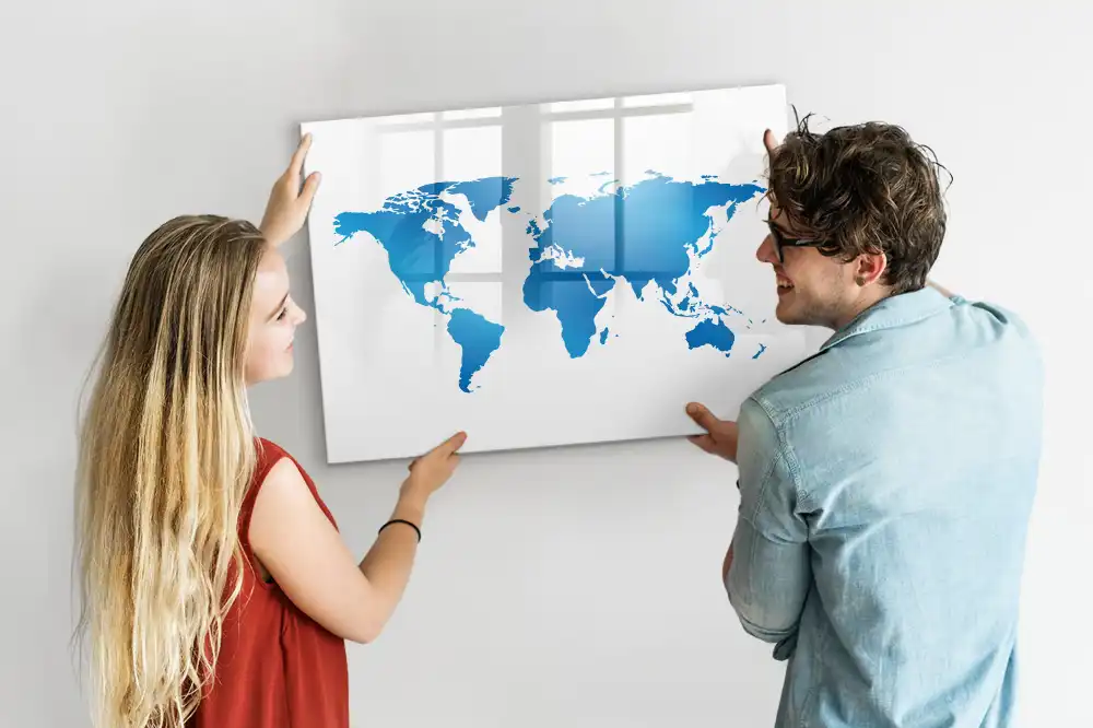 Tableau magnétique éducatif pour apprendre le contour des continents