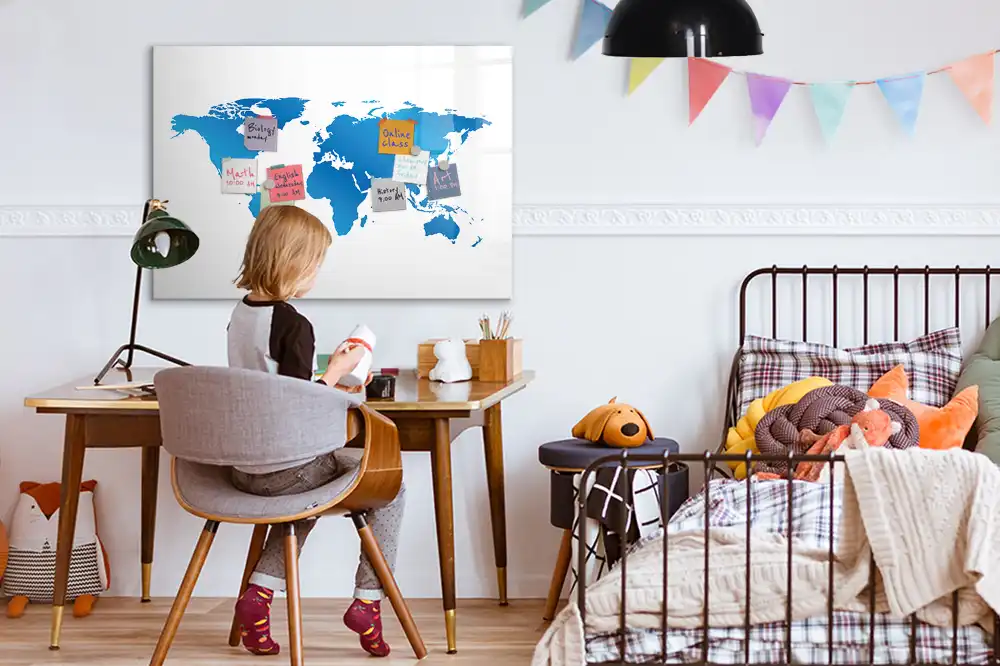 Tableau magnétique éducatif pour apprendre le contour des continents