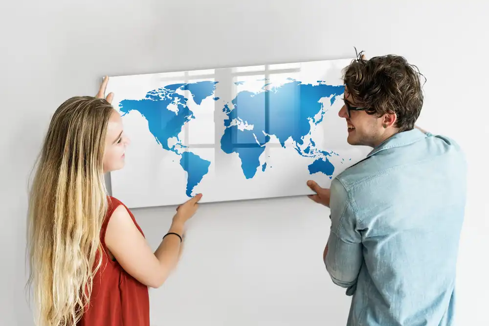 Tableau magnétique éducatif pour apprendre le contour des continents
