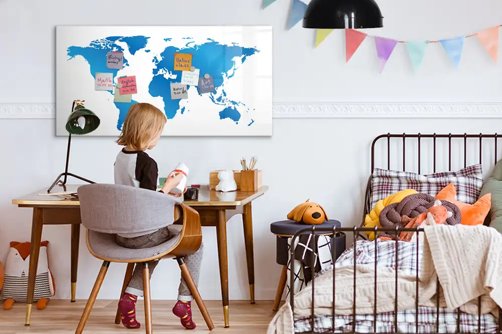 Tableau magnétique éducatif pour apprendre le contour des continents