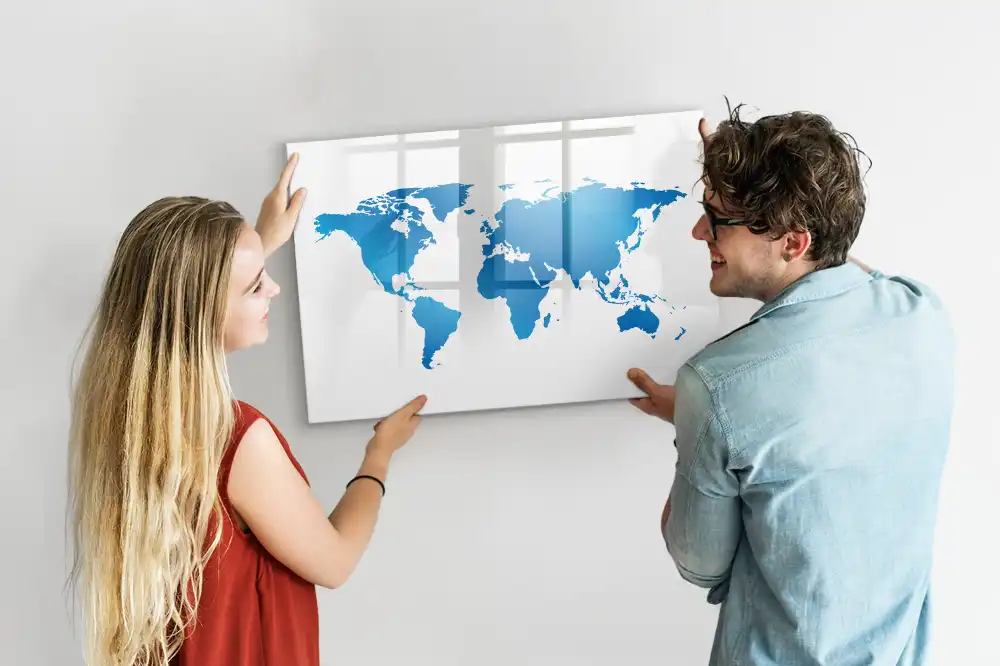 Tableau magnétique éducatif pour apprendre le contour des continents