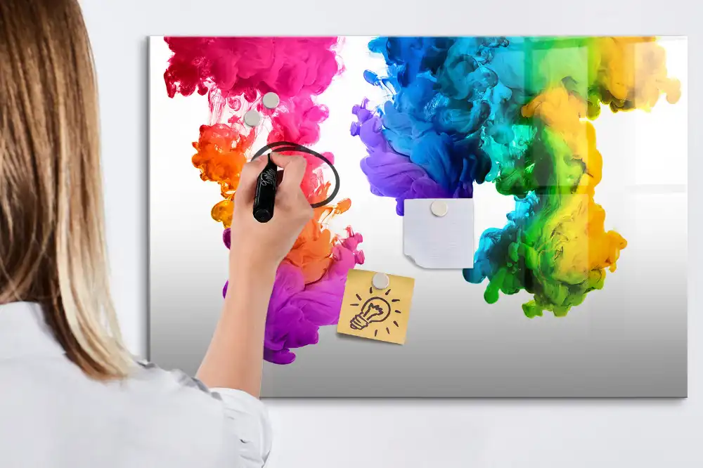 Tableau magnétique effaçable à dessin arc-en-ciel multicolore
