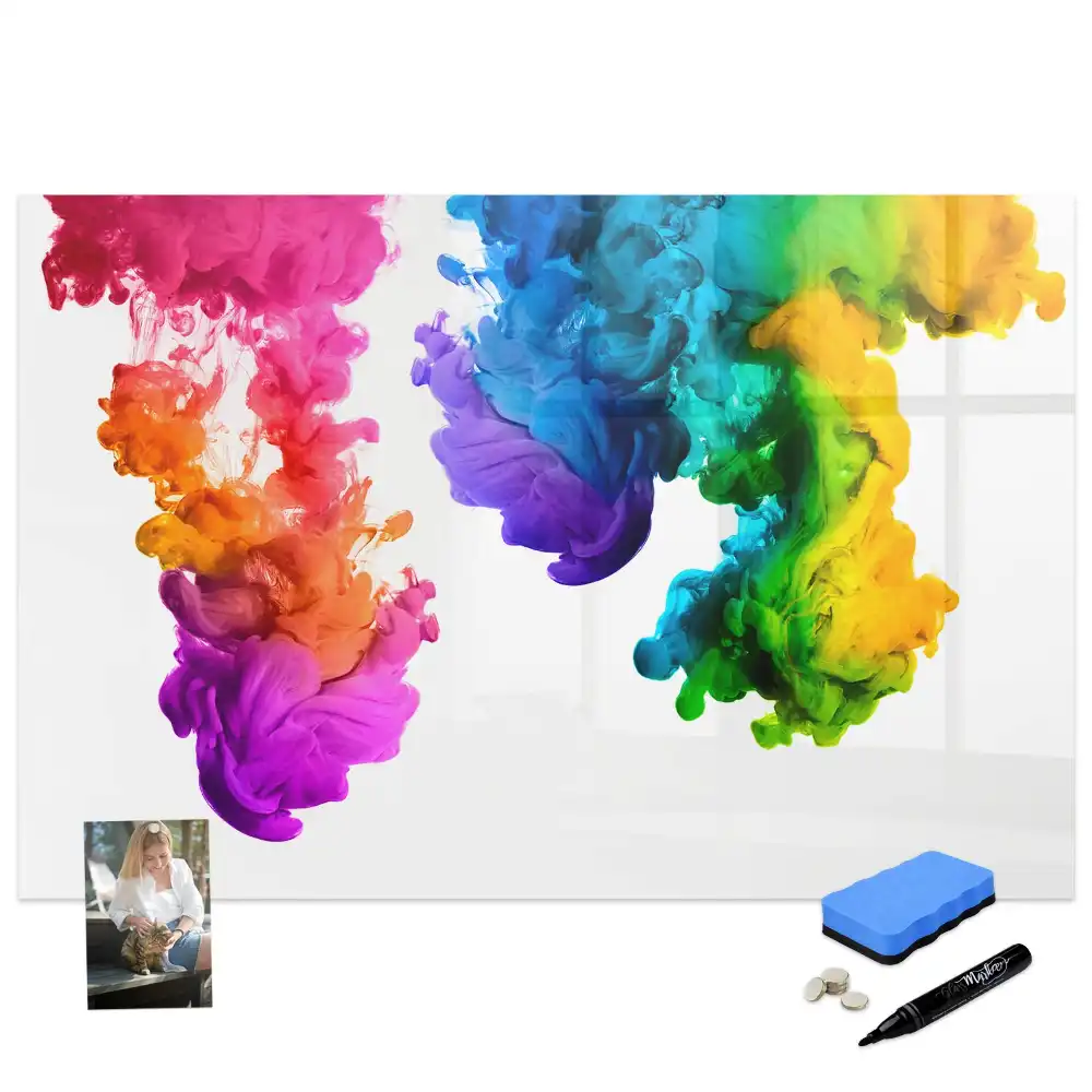 Tableau magnétique effaçable à dessin arc-en-ciel multicolore