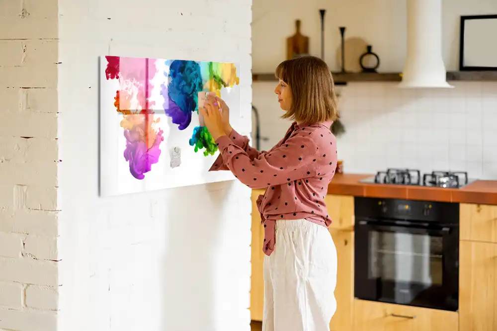 Tableau magnétique effaçable à dessin arc-en-ciel multicolore