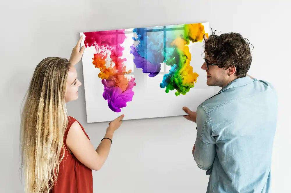 Tableau magnétique effaçable à dessin arc-en-ciel multicolore