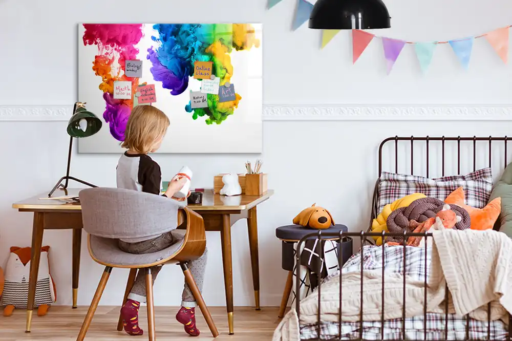 Tableau magnétique effaçable à dessin arc-en-ciel multicolore