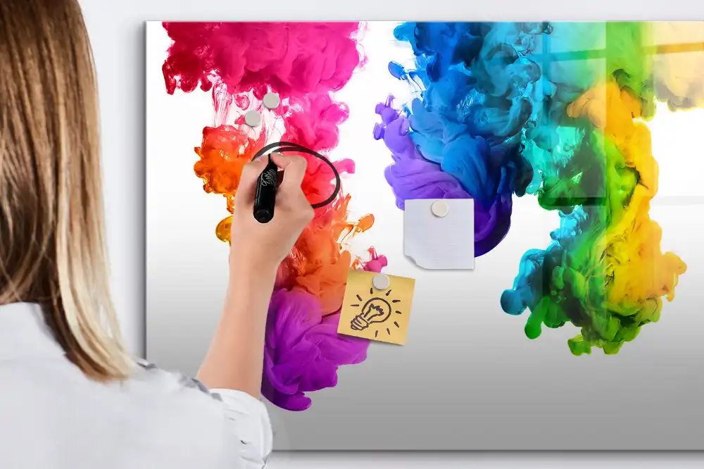 Tableau magnétique effaçable à dessin arc-en-ciel multicolore