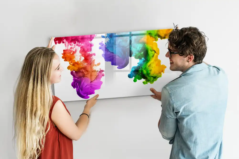 Tableau magnétique effaçable à dessin arc-en-ciel multicolore