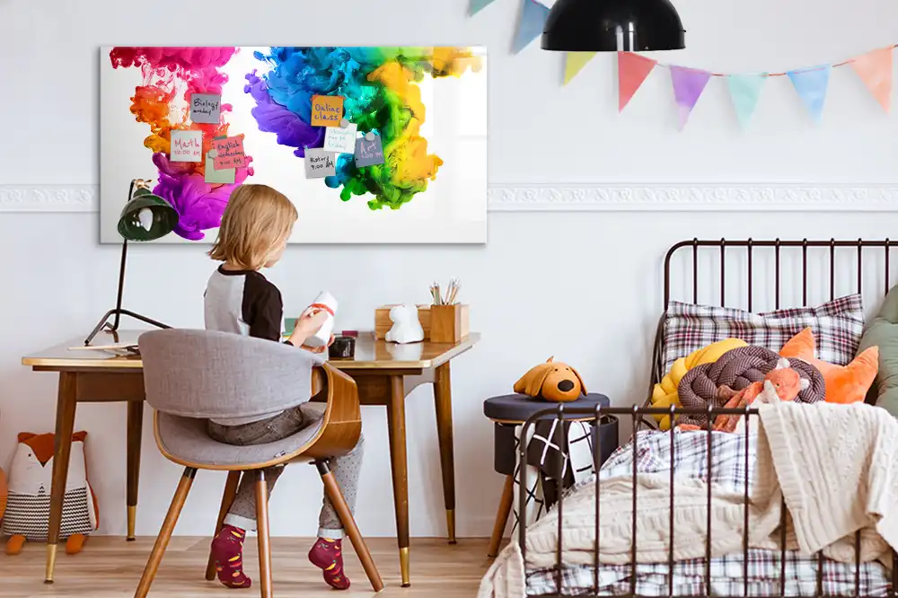 Tableau magnétique effaçable à dessin arc-en-ciel multicolore