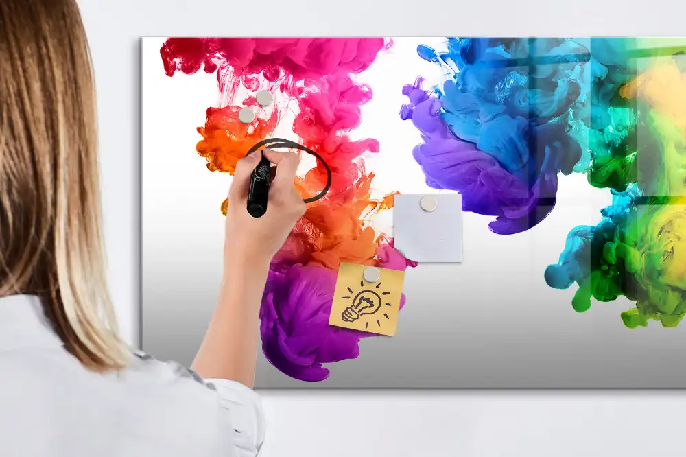 Tableau magnétique effaçable à dessin arc-en-ciel multicolore