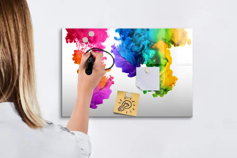 Tableau magnétique effaçable à dessin arc-en-ciel multicolore