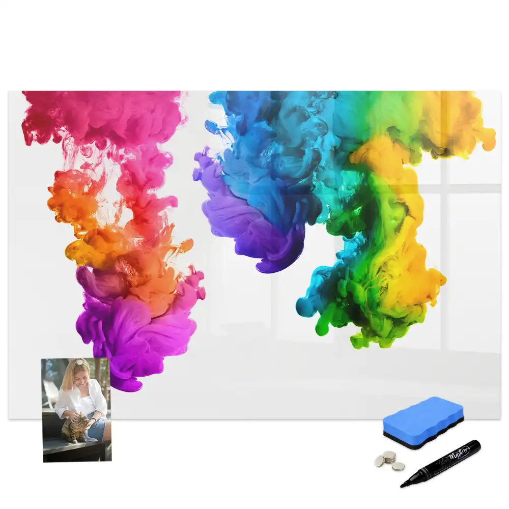 Tableau magnétique effaçable à dessin arc-en-ciel multicolore