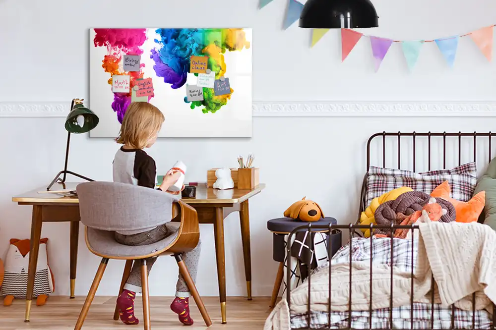 Tableau magnétique effaçable à dessin arc-en-ciel multicolore