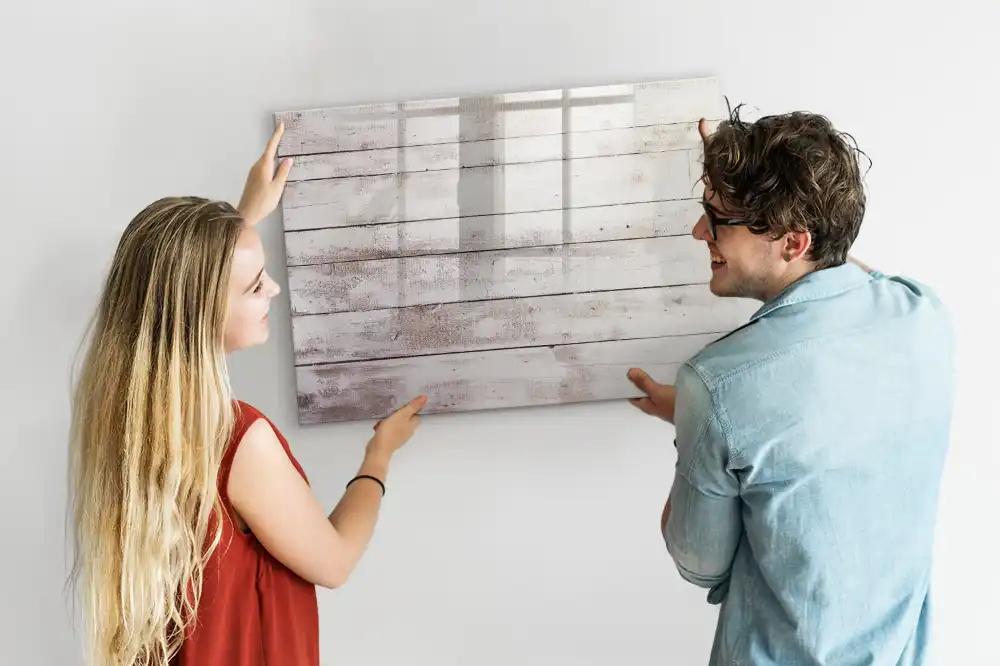 Tableau magnétique pour écriture motif planches en bois